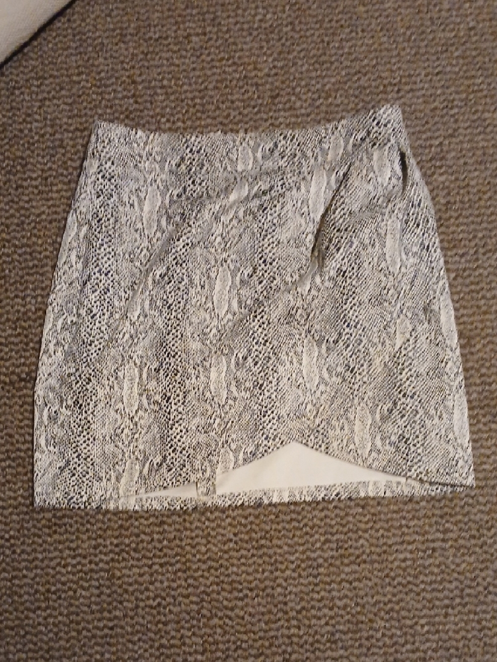 Altar'd State Black-Beige Snake Print Mini Skirt